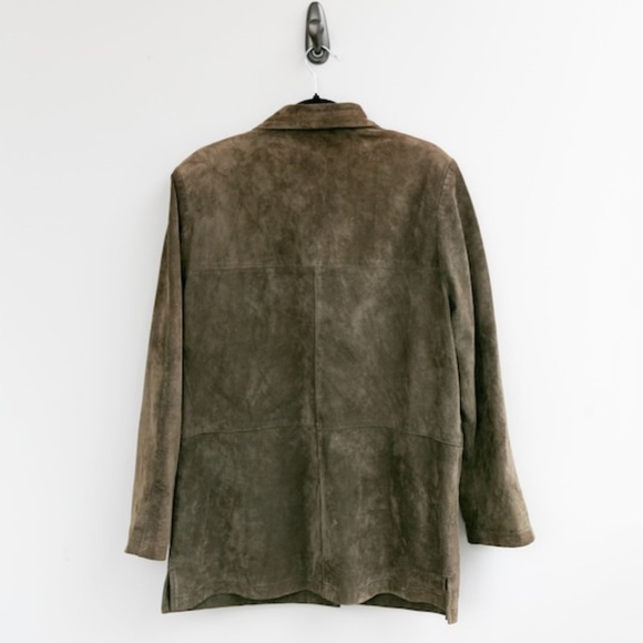 Vintage 90s Green Leather Jacket M/L - Picture 7 of 9